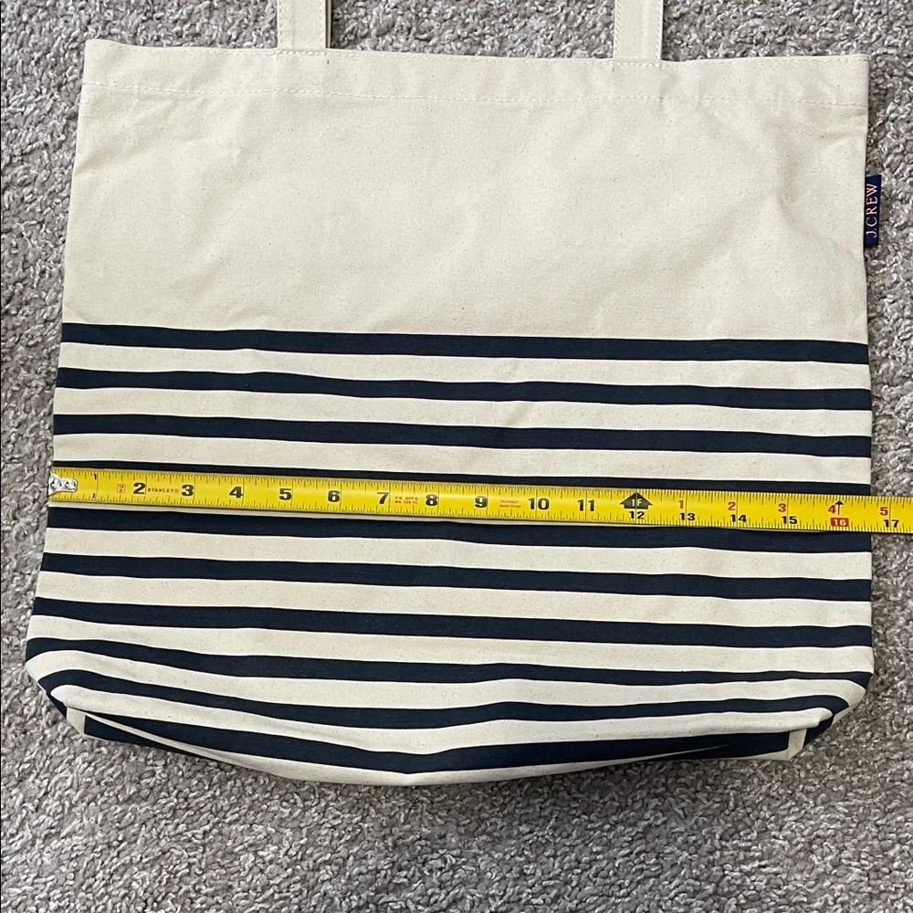NWT J.Crew Striped Canvas Tote Bag - Picture 5 of 8